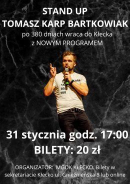 Kłecko Wydarzenie Stand-up STAND UP - Tomasz Karp Bartkowiak